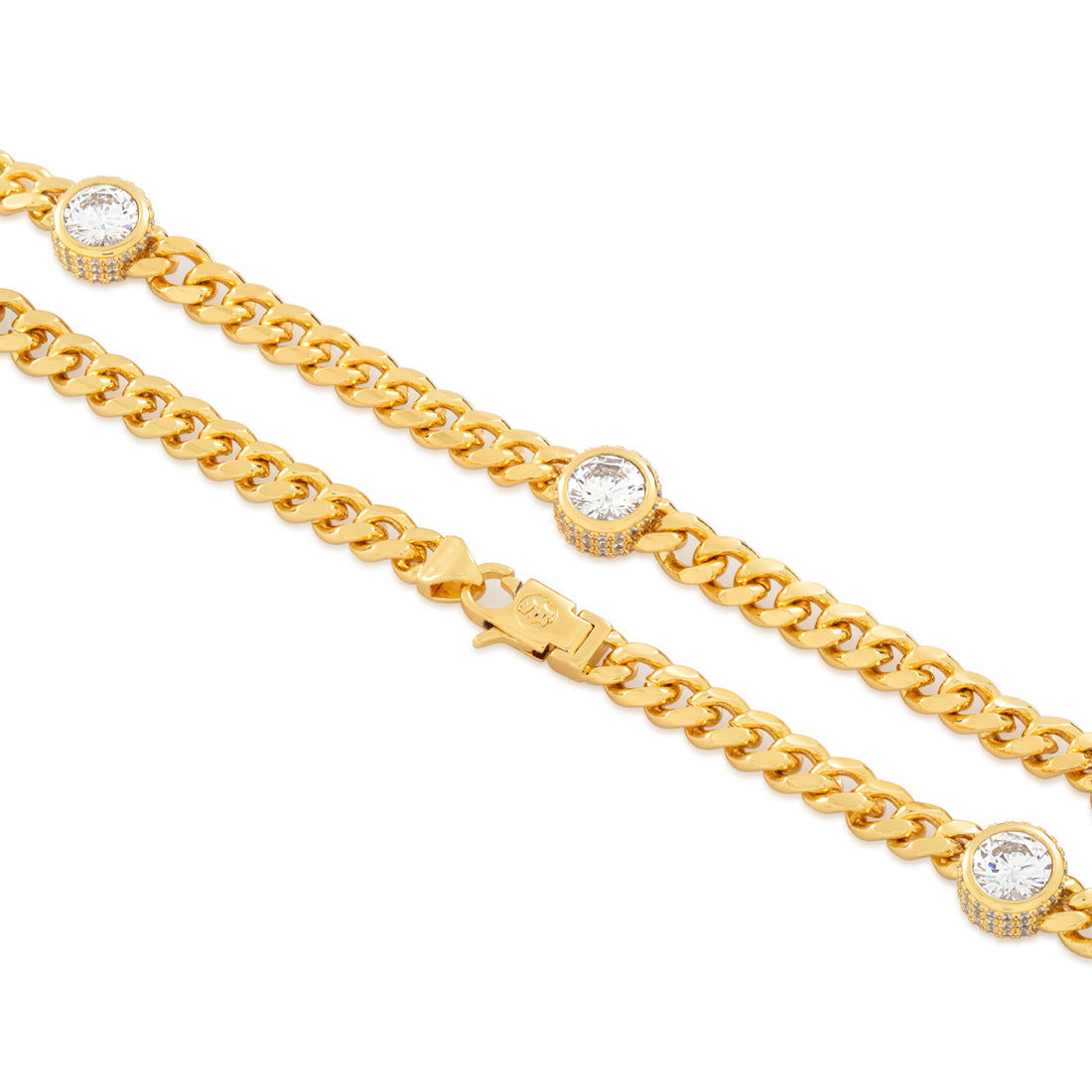 King Ice 14k Gold Plated Diamonds by the Yard Chain 20" CHX14245