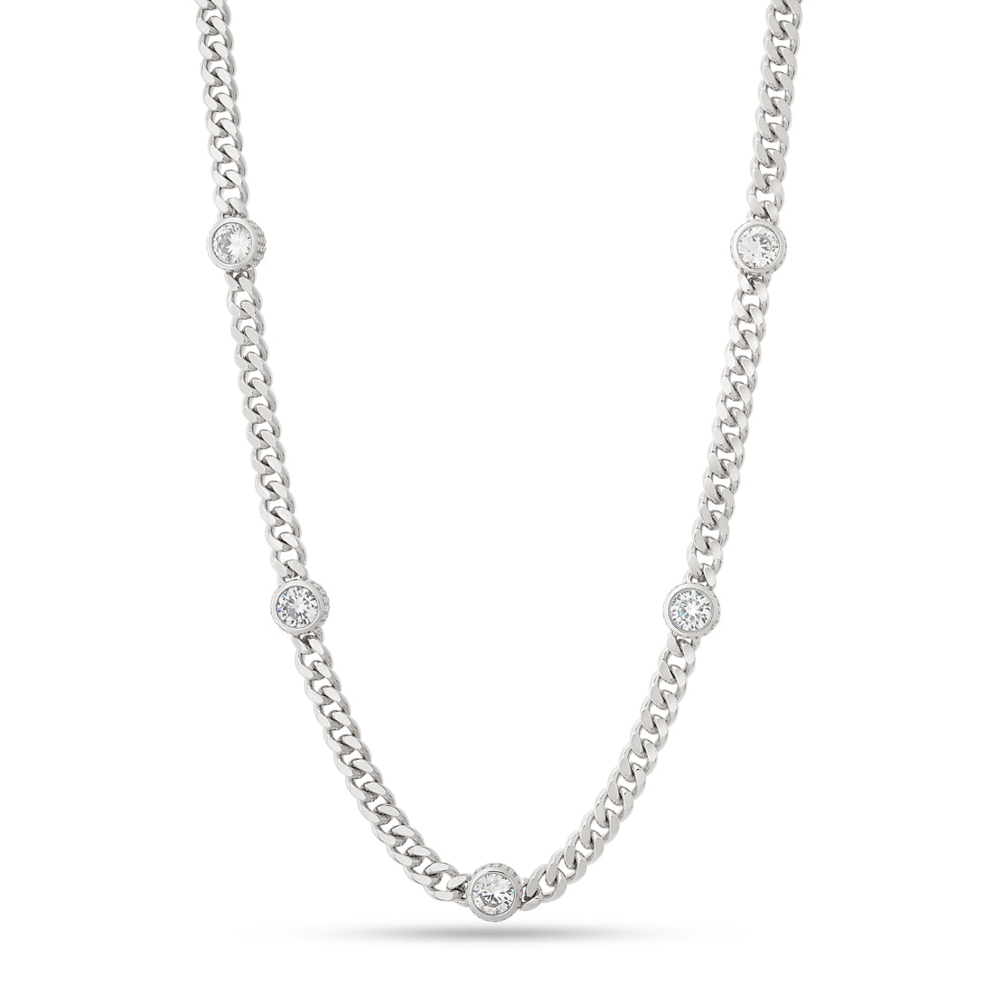 King Ice White Gold Plated Diamonds by the Yard Chain 20" CHX14245