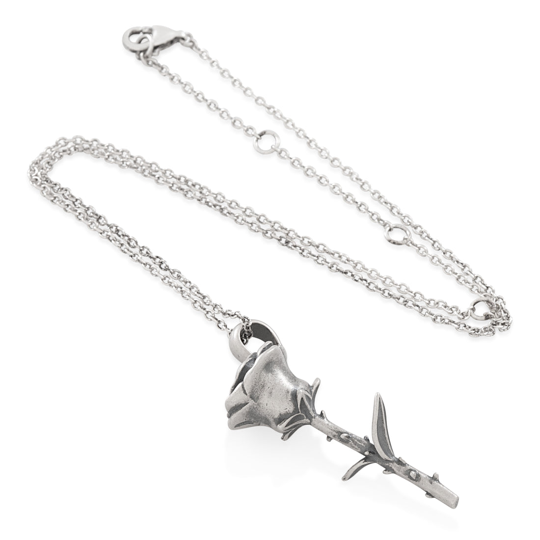 King Ice 14k Sterling Silver Antique Rose Necklace NKX14066