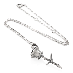 King Ice 14k Sterling Silver Antique Rose Necklace NKX14066