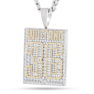 King Ice Wu Tang White & 14k Gold Plated 36 Chambers Dog Tag Necklace NKX14440