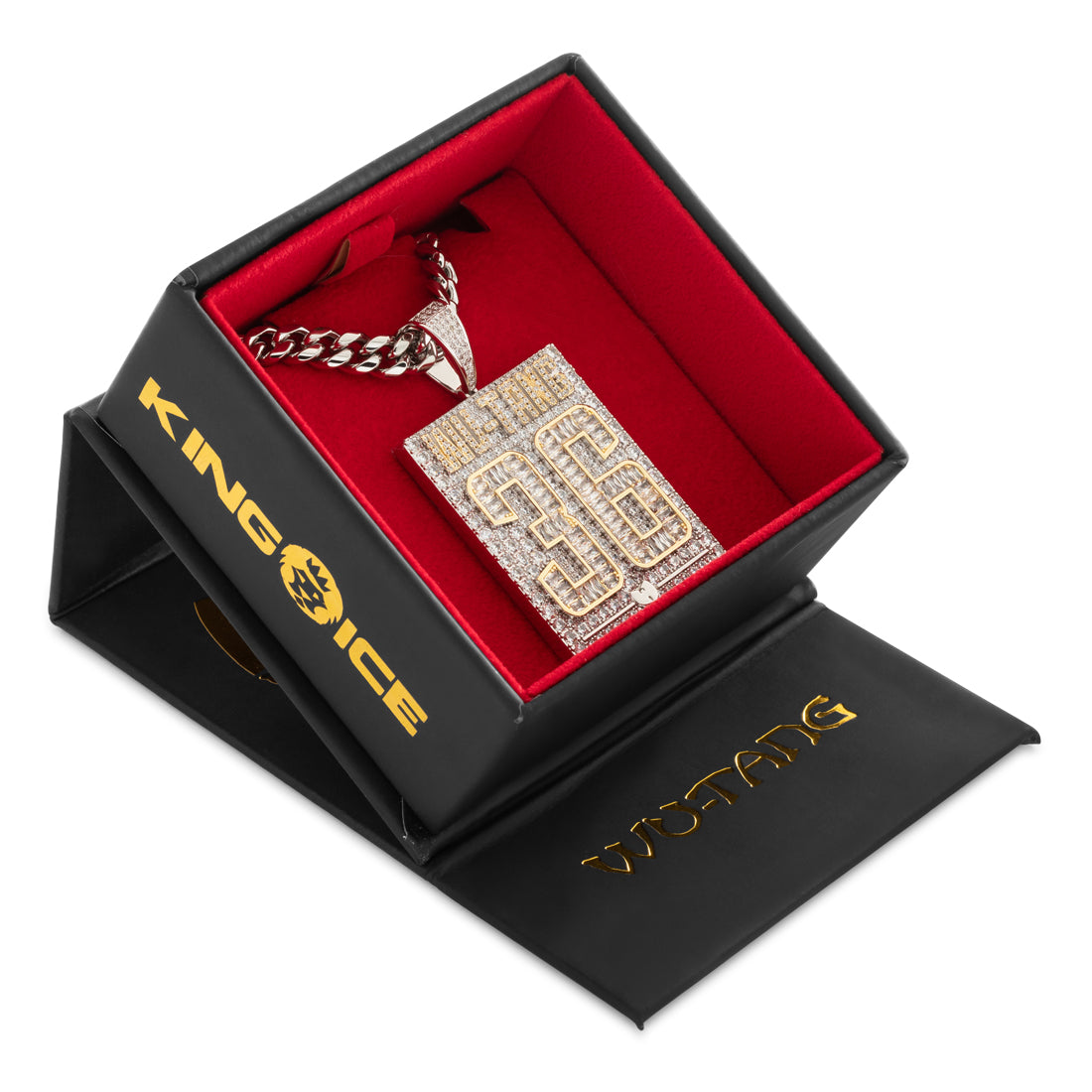 King Ice Wu Tang White & 14k Gold Plated 36 Chambers Dog Tag Necklace NKX14440