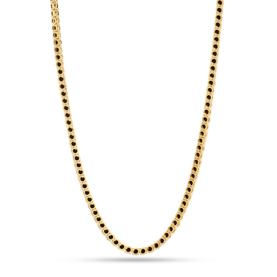 King Ice 14k Gold Plated 5mm Onyx Tennis Chain 22" CHX11962