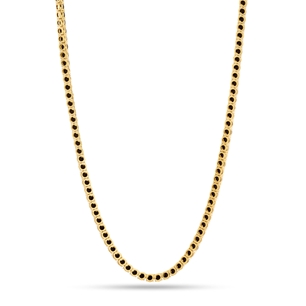 King Ice 14k Gold Plated 5mm Onyx Tennis Chain 22" CHX11962