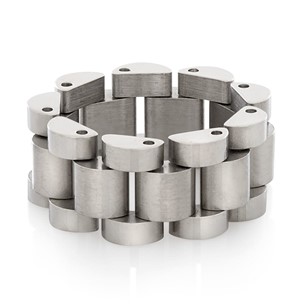 King Ice Stainless Steel Rollie Link Ring RGX10276