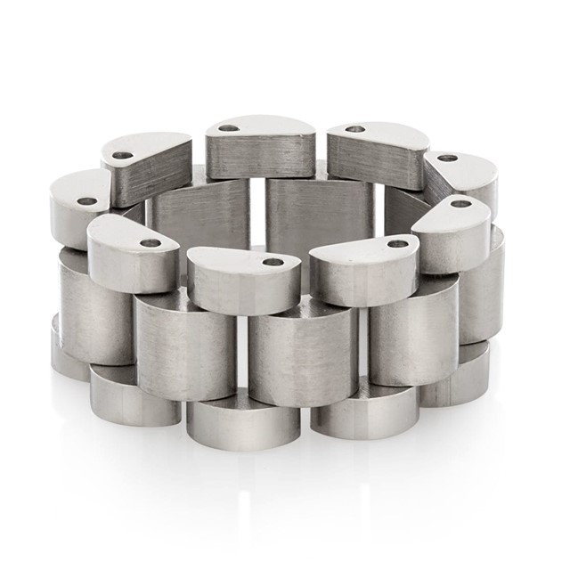 King Ice Stainless Steel Rollie Link Ring RGX10276