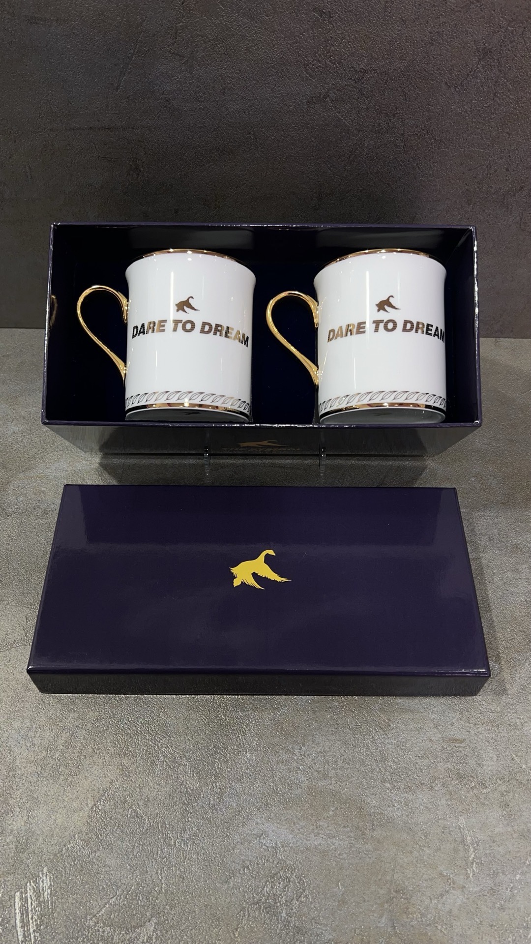 THE SYMBOL Fine Bone China 24k Gold Mug Set White
