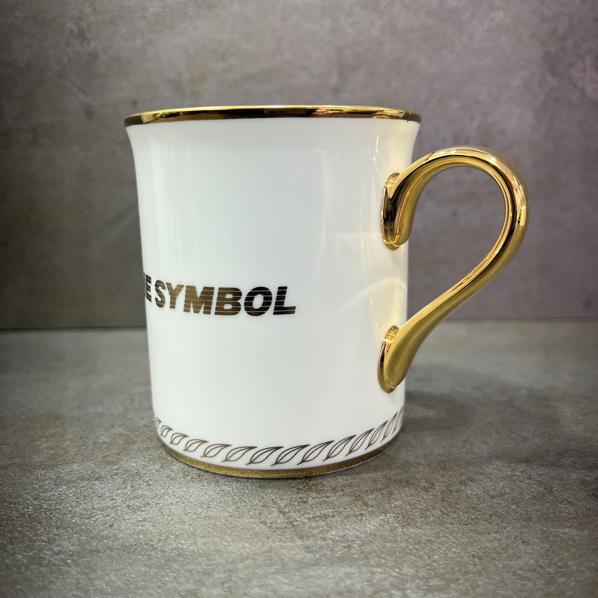 THE SYMBOL Fine Bone China 24k Gold Mug Set White