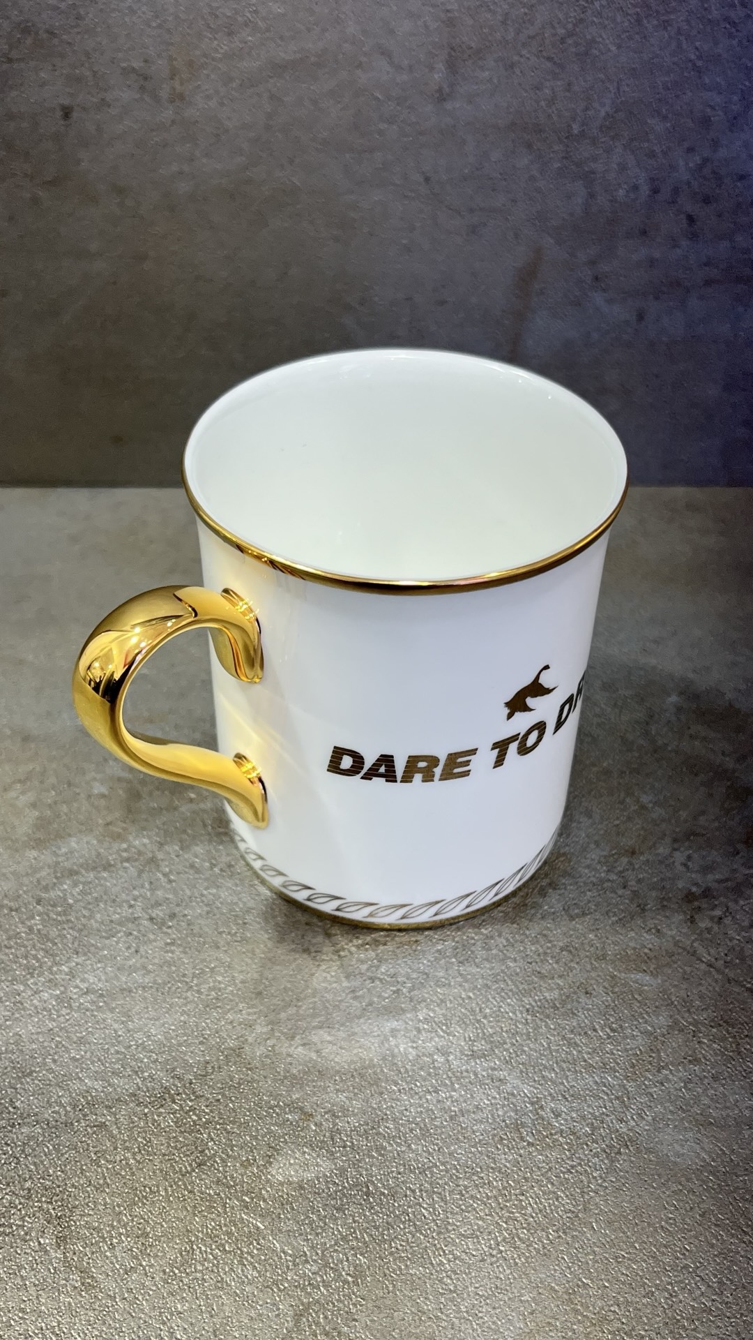 THE SYMBOL Fine Bone China 24k Gold Mug Set White