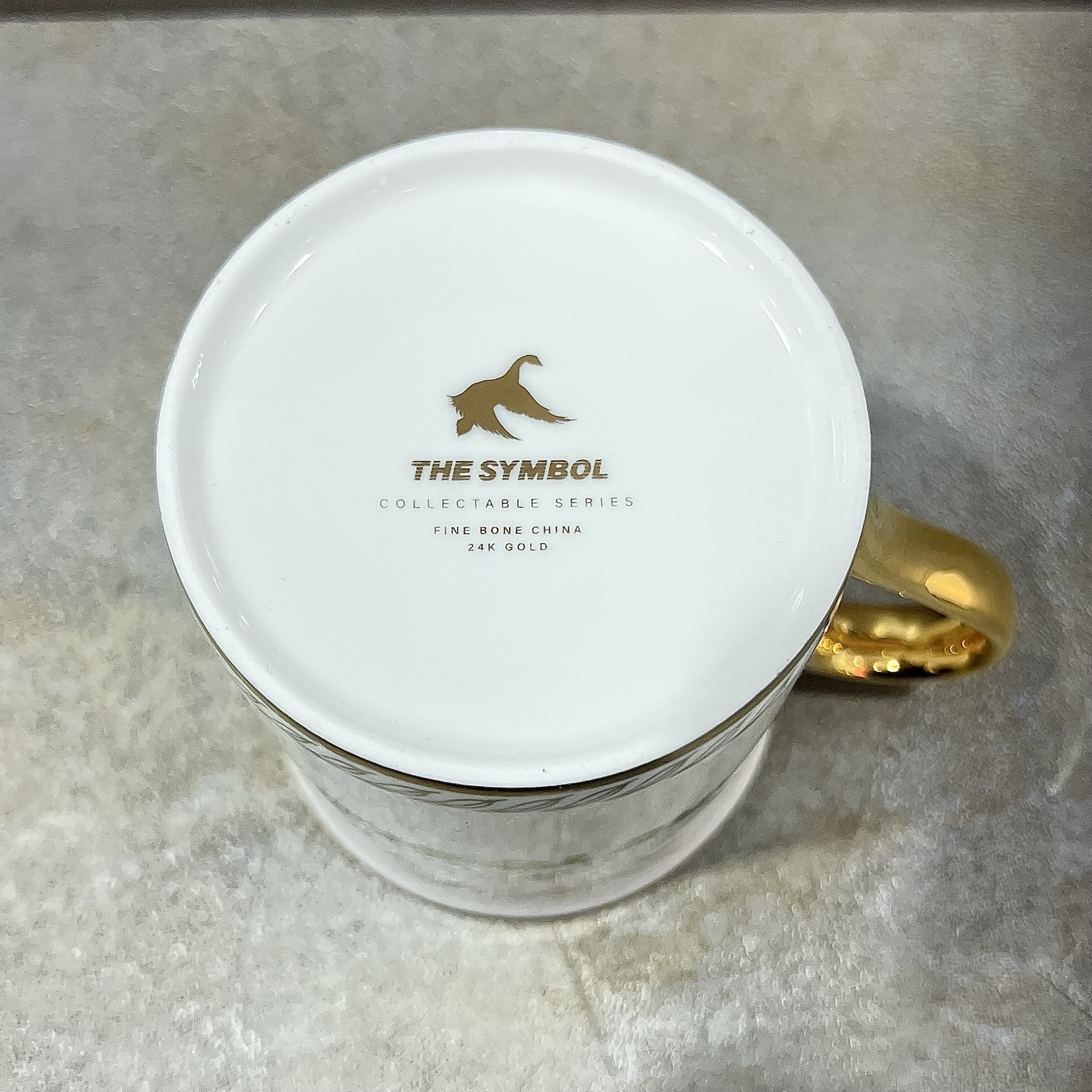 THE SYMBOL Fine Bone China 24k Gold Mug Set White+Black