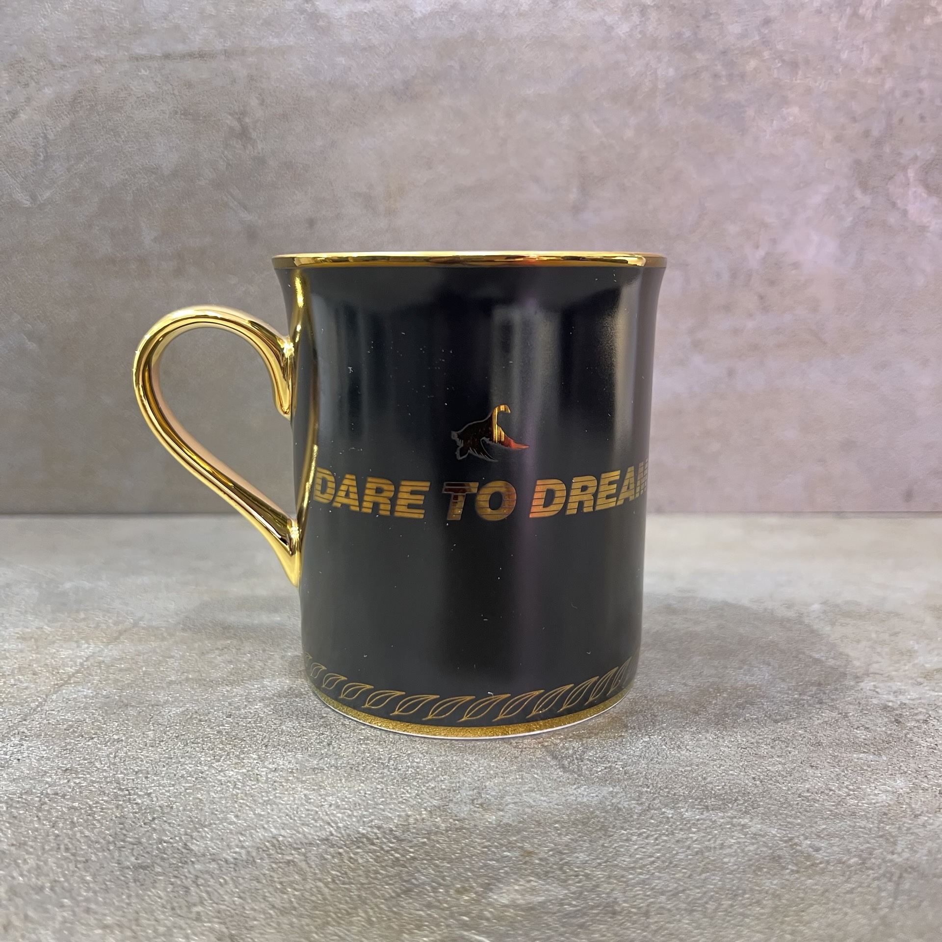 THE SYMBOL Fine Bone China 24k Gold Mug Set Black