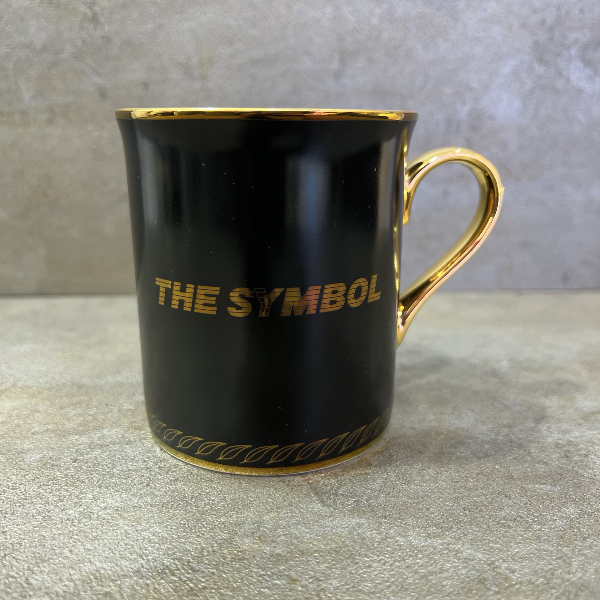 THE SYMBOL Fine Bone China 24k Gold Mug Set White+Black