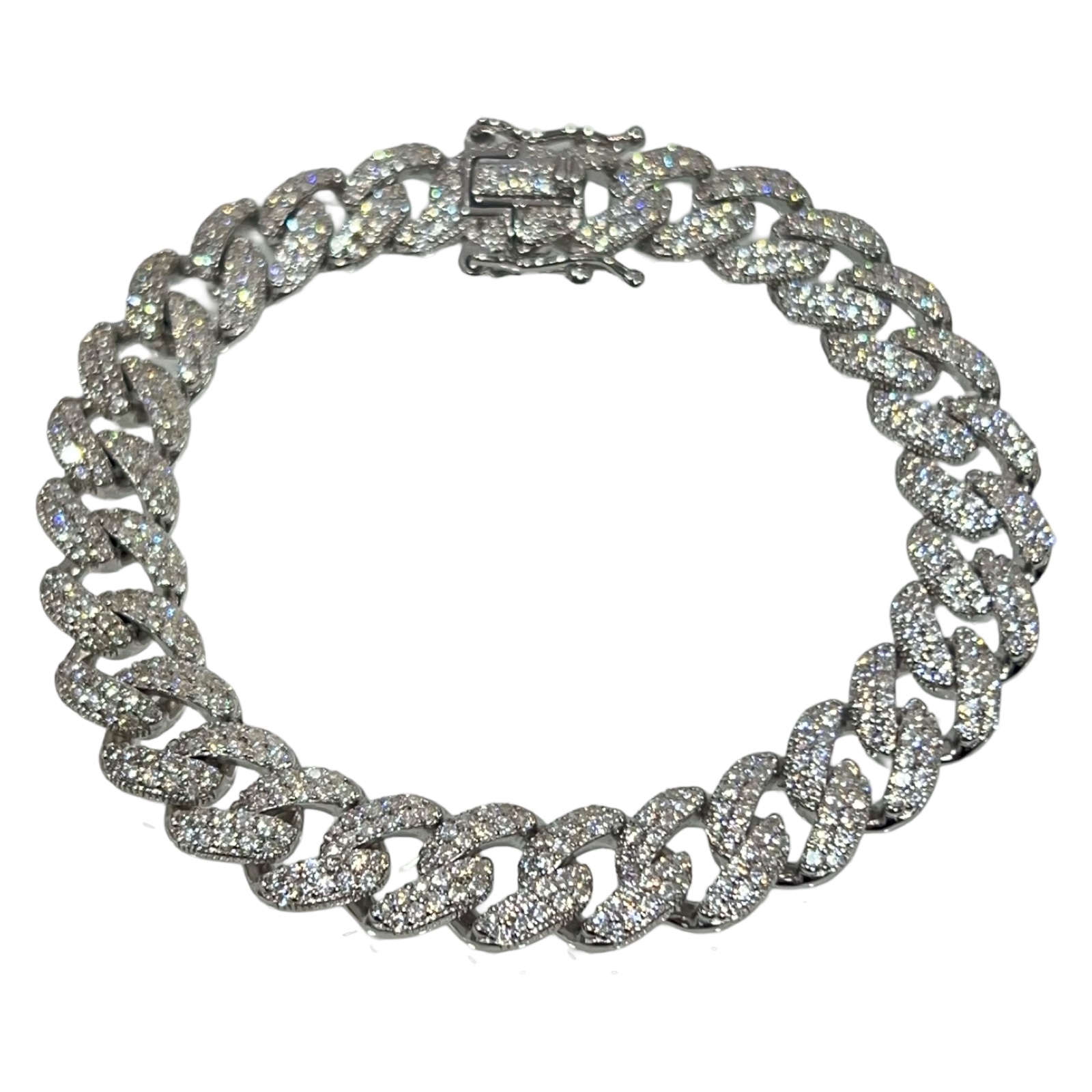 LM Jewelry Sterling Silver 10mm Cuban Bracelet 17cm 9123821