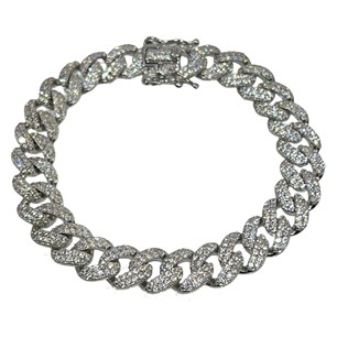 LM Jewelry Sterling Silver 10mm Cuban Bracelet 17cm 9123821