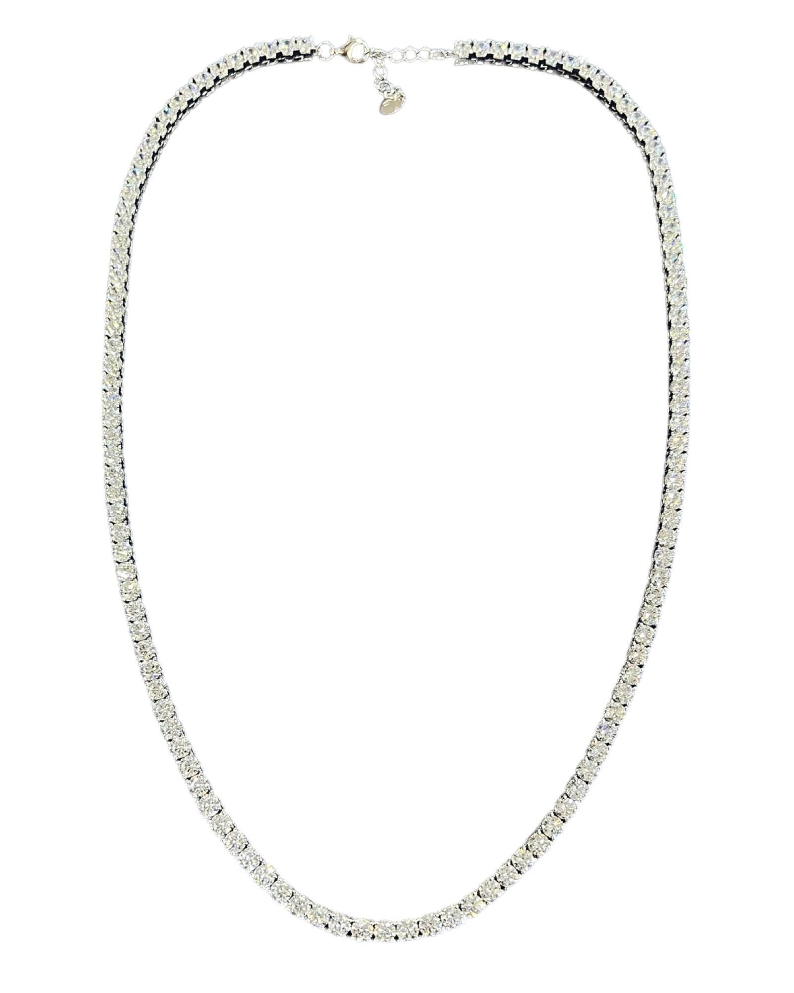 LM Jewelry Sterling Silver 4mm Tennis Chain White 51+3 cm