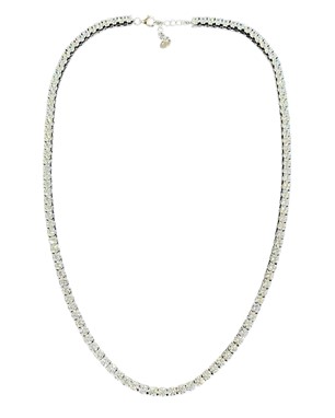 LM Jewelry Sterling Silver 4mm Tennis Chain White 56+3 cm
