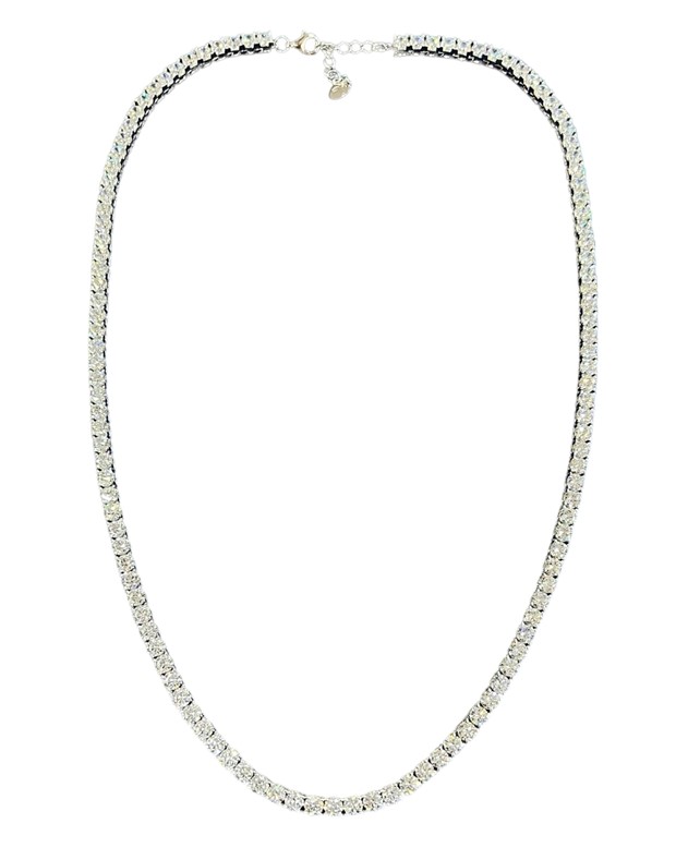 LM Jewelry Sterling Silver 4mm Tennis Chain White 56+3 cm
