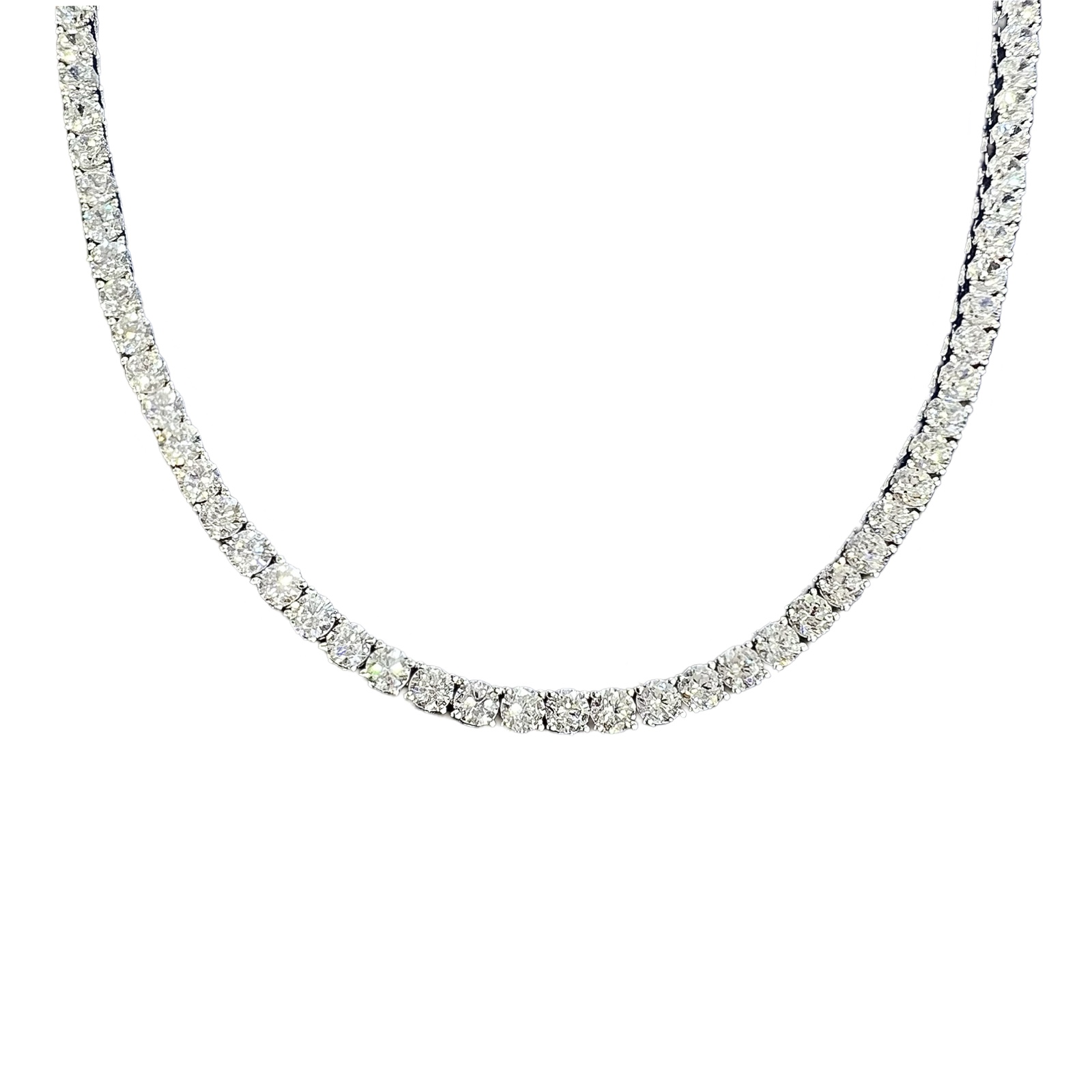 LM Jewelry Sterling Silver 4mm Tennis Chain White 51+3 cm