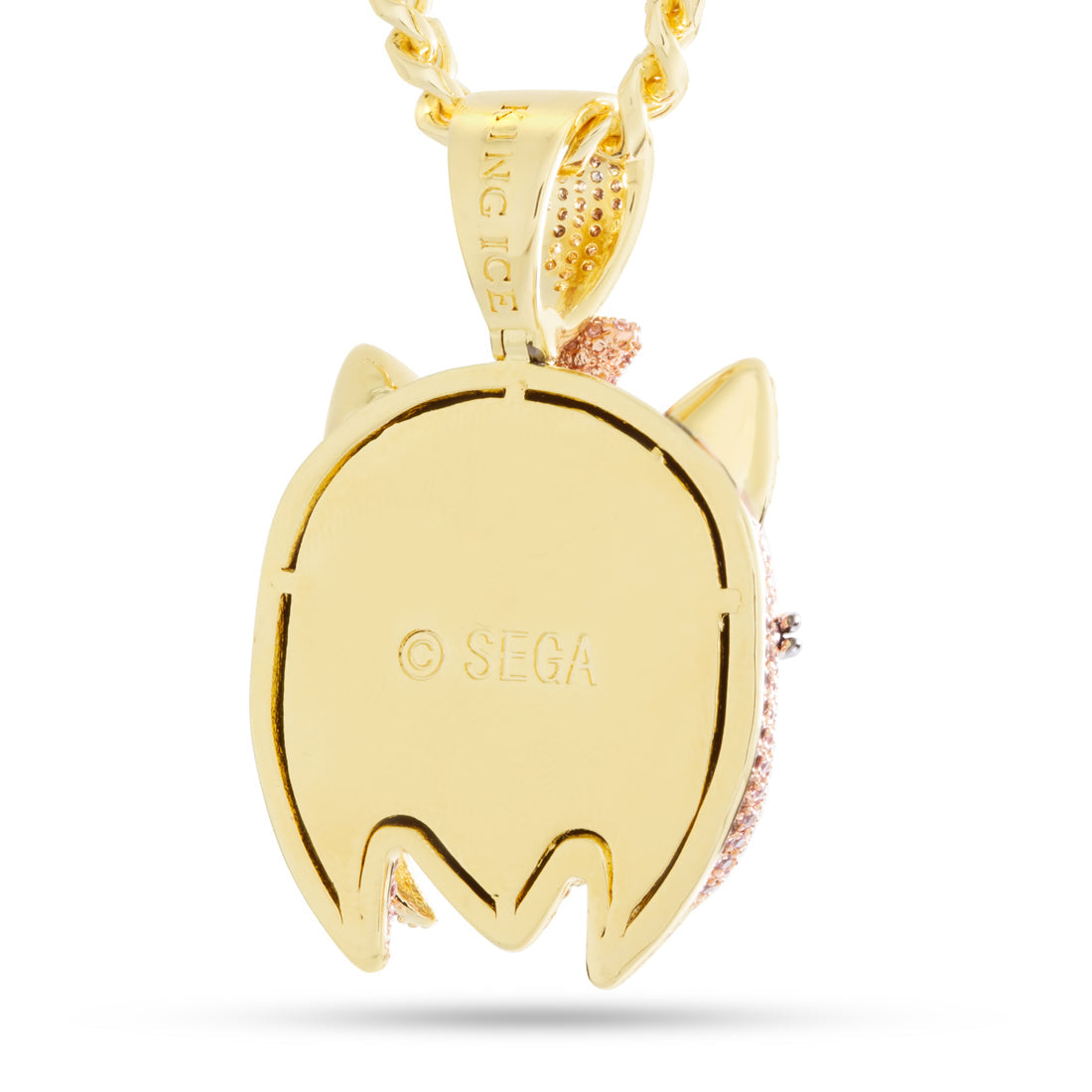 King Ice 14k Gold Plated Sonic The Hedgehog Amy Necklace NKX14408