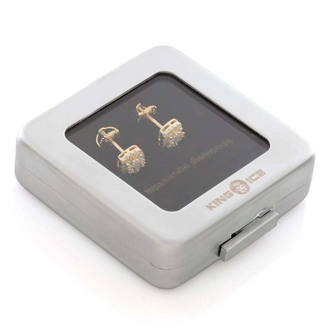 King Ice 14k Gold Plated 6mm Moissanite Layered Stud Earrings ERX14245