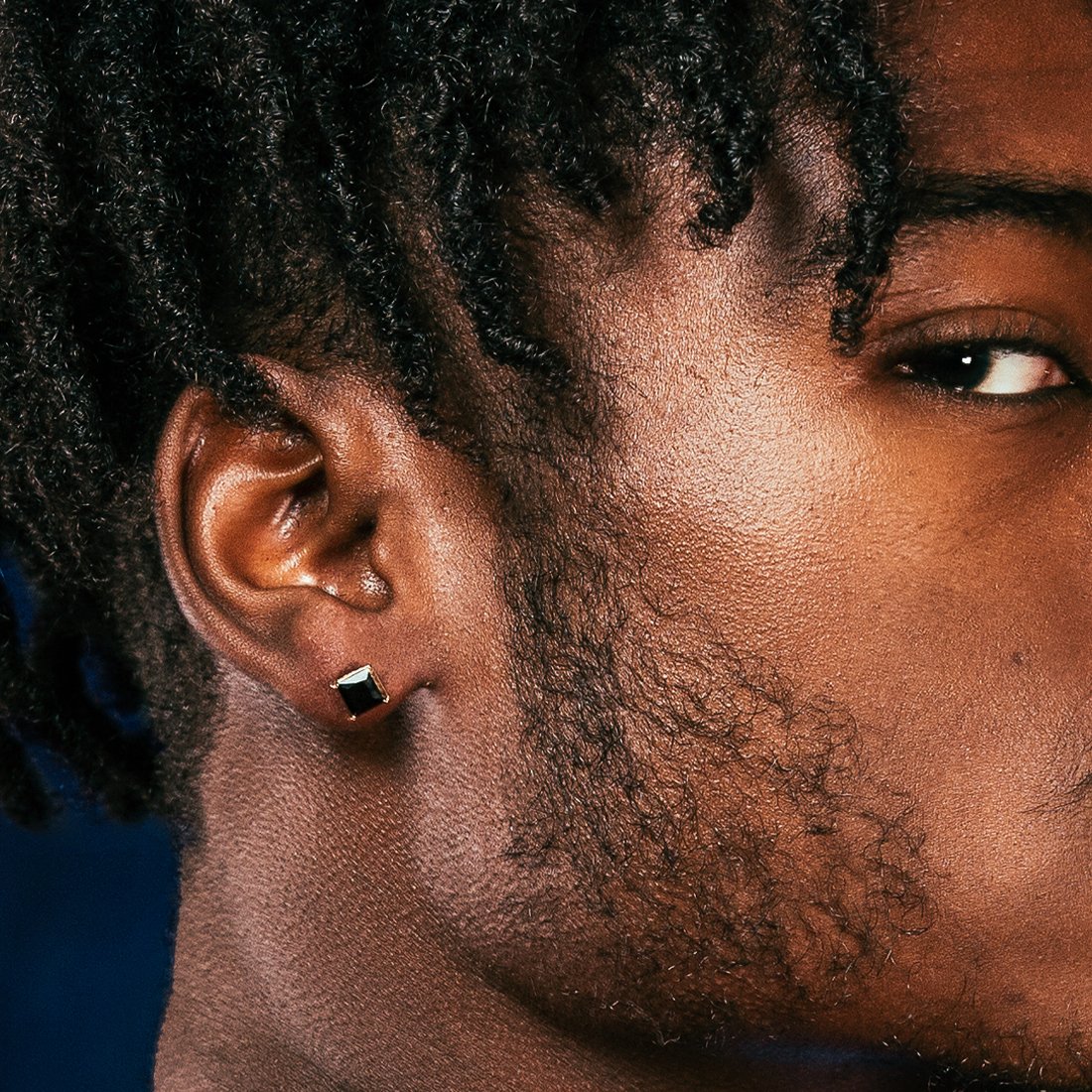 King Ice 14k Gold Plated Onyx 6mm Princess Cut Earrings ERX09291