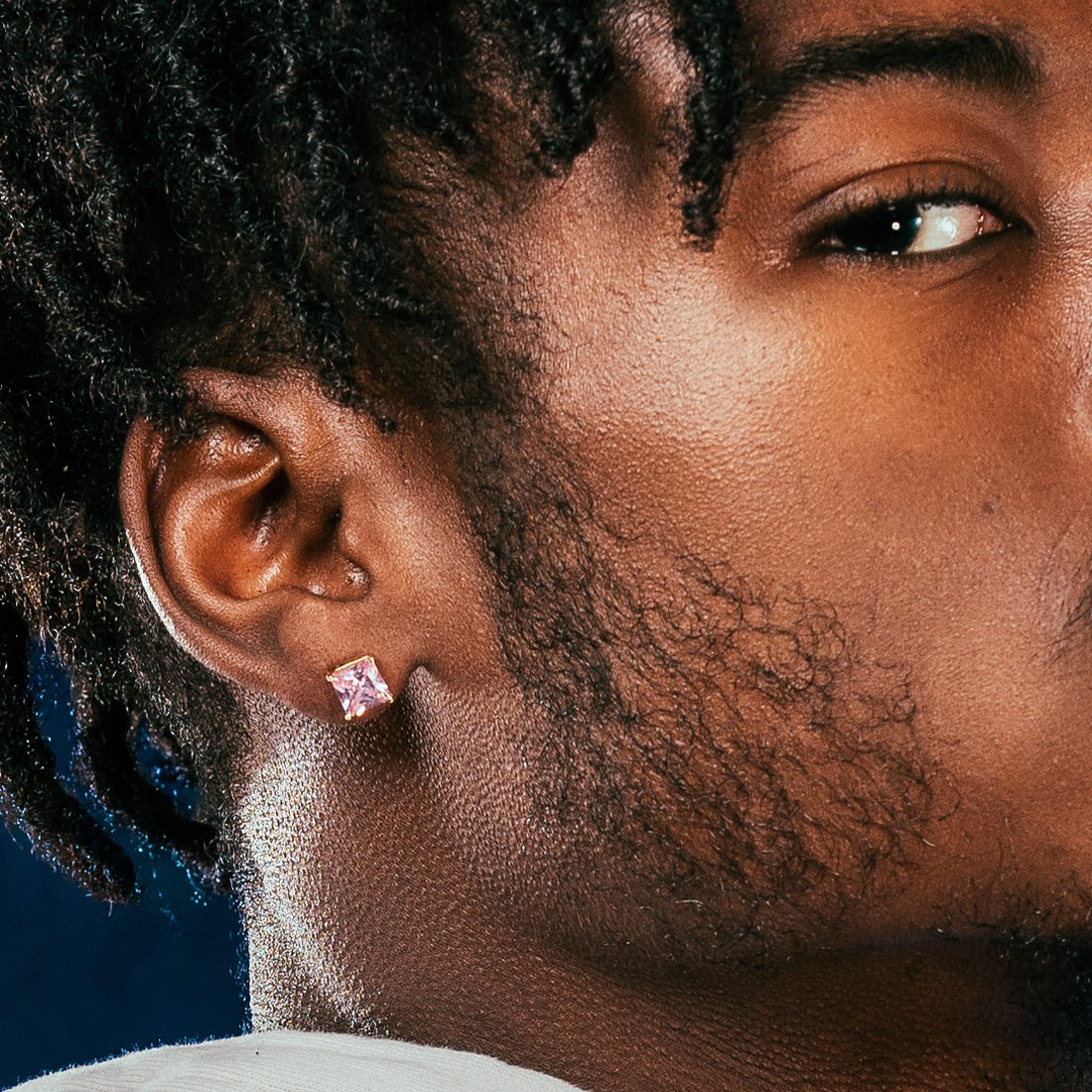 King Ice 14k Gold Plated Pink 6mm Princess Cut Earrings ERX09296