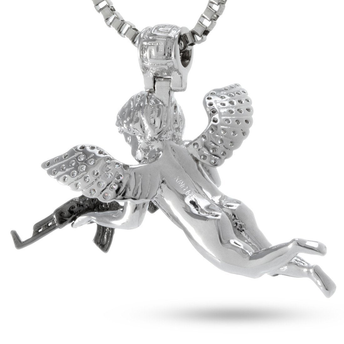 King Ice White Gold Plated Archangel of Reprisal Necklace NKX11820