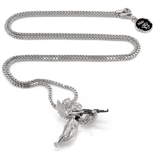 King Ice White Gold Plated Archangel of Reprisal Necklace NKX11820