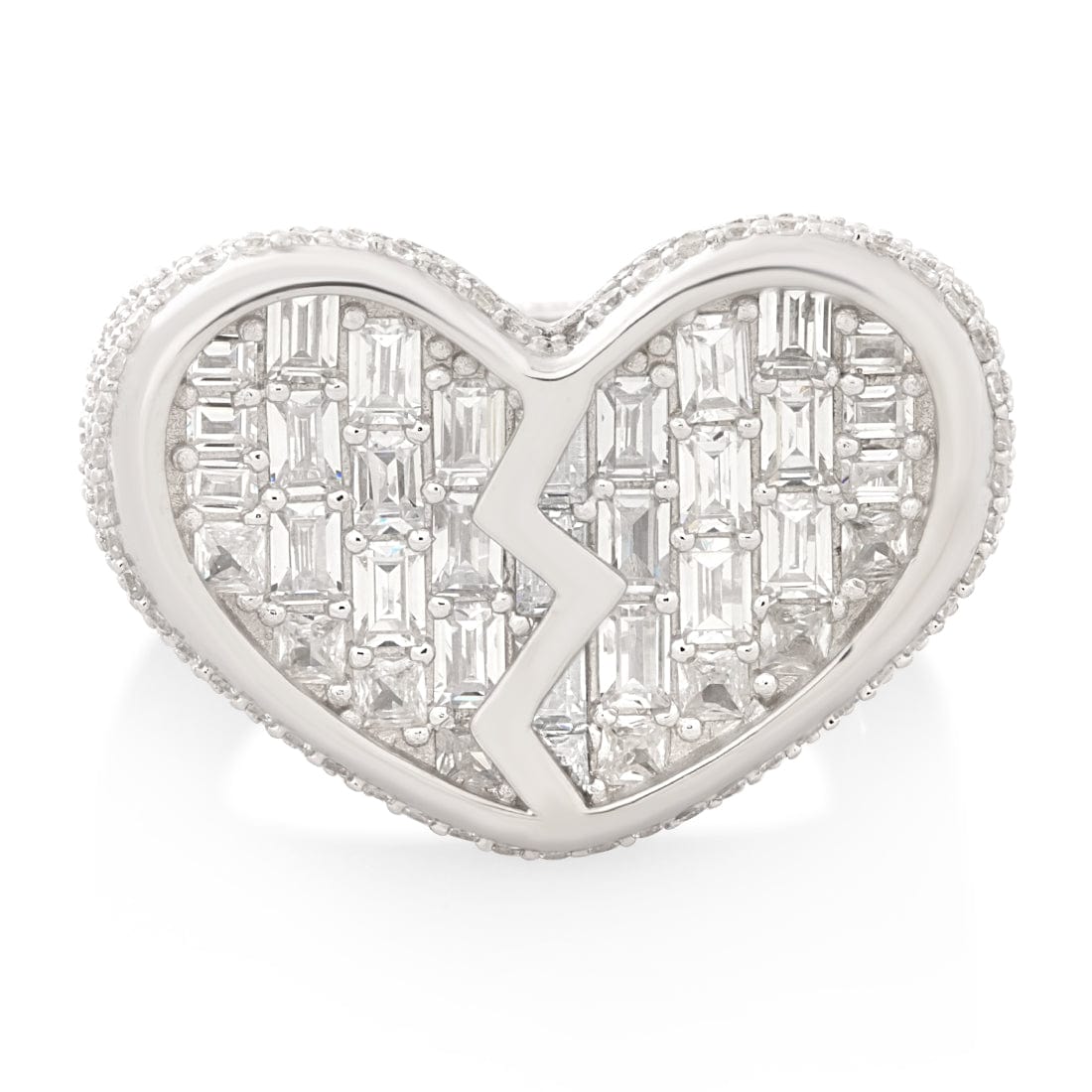 King Ice White Gold Plated Heartbroken Ring RGX14455