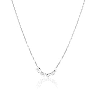 SIF Jakobs Sterling Silver Ellisse Cinque Necklace N2332-CZ