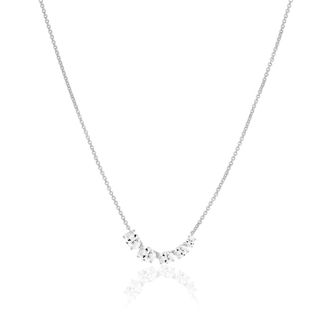 SIF Jakobs Sterling Silver Ellisse Cinque Necklace N2332-CZ