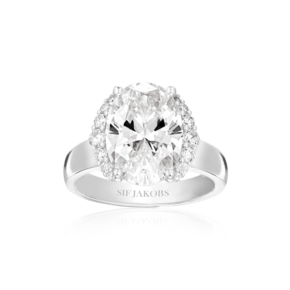 SIF Jakobs Sterling Silver Ellisse Grande Ring R2342-CZ