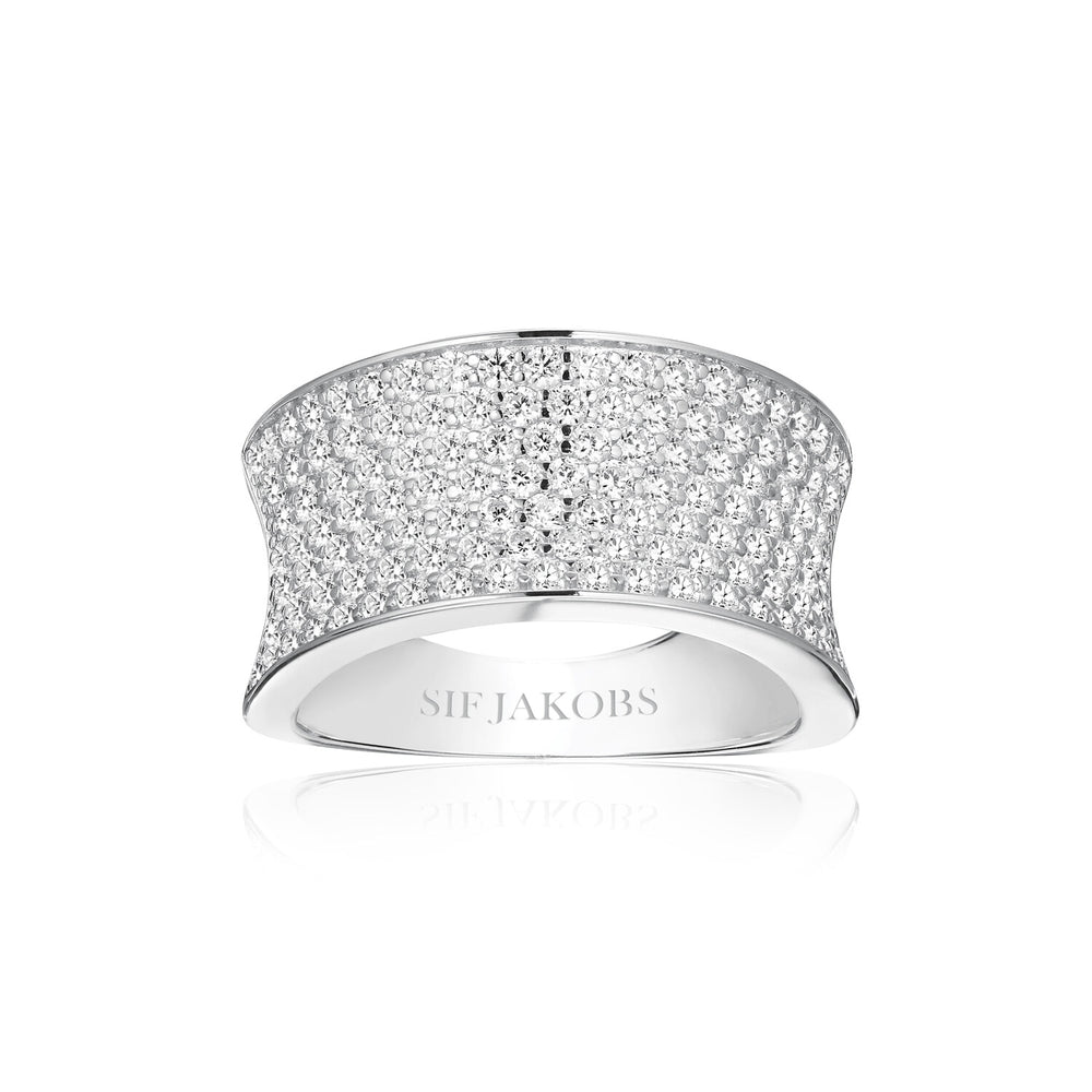 SIF Jakobs Sterling Silver Felline Concavo Ring R2393-CZ