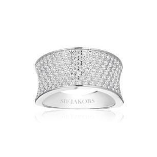 SIF Jakobs Sterling Silver Felline Concavo Ring R2393-CZ