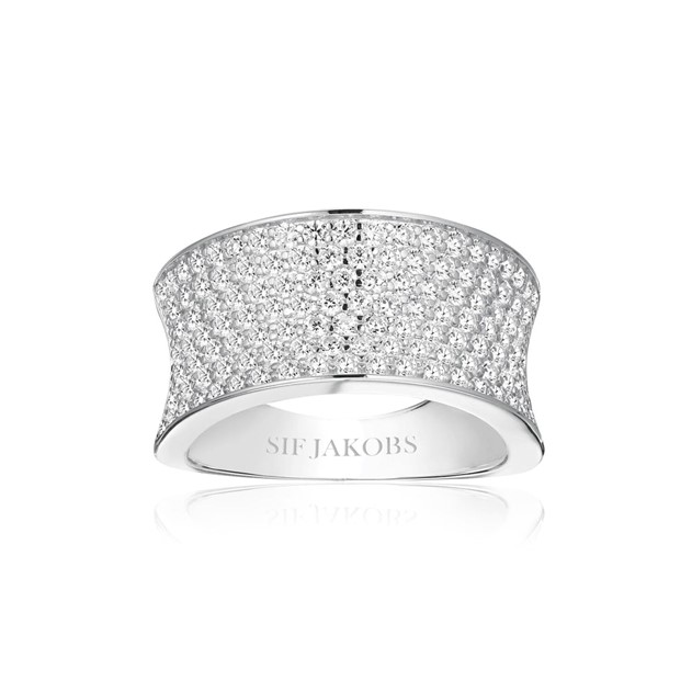 SIF Jakobs Sterling Silver Felline Concavo Ring R2393-CZ
