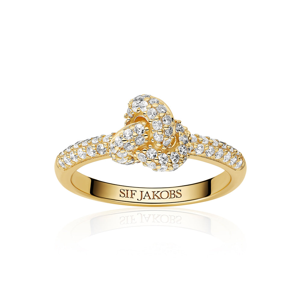 SIF Jakobs 18k Gold Plated Imperia Piccolo Ring R10751-CZ-YG