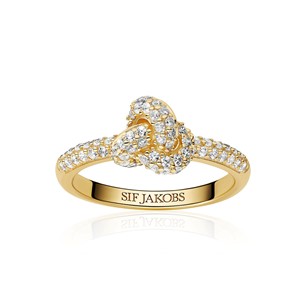 SIF Jakobs 18k Gold Plated Imperia Piccolo Ring R10751-CZ-YG