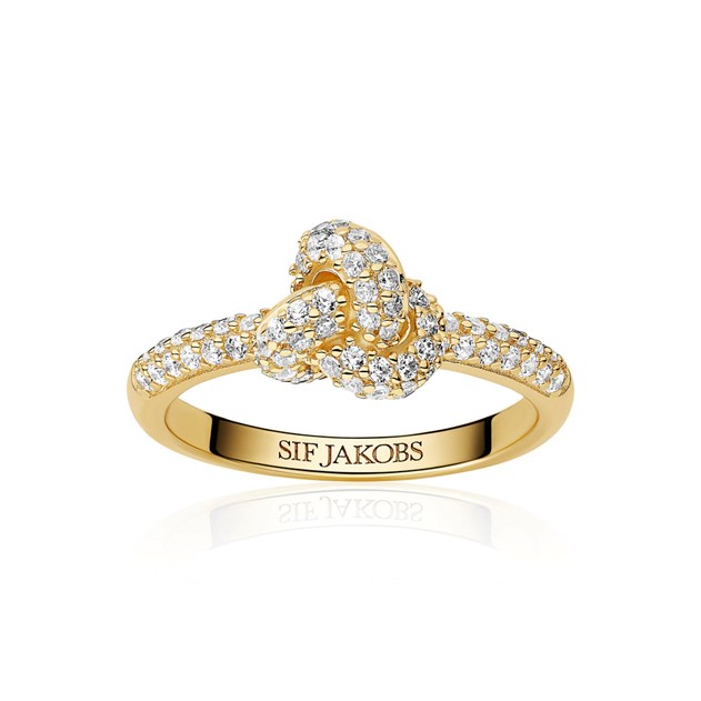 SIF Jakobs 18k Gold Plated Imperia Piccolo Ring R10751-CZ-YG