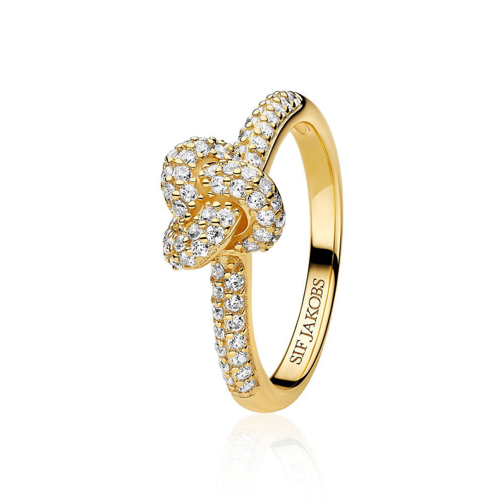 SIF Jakobs 18k Gold Plated Imperia Piccolo Ring R10751-CZ-YG