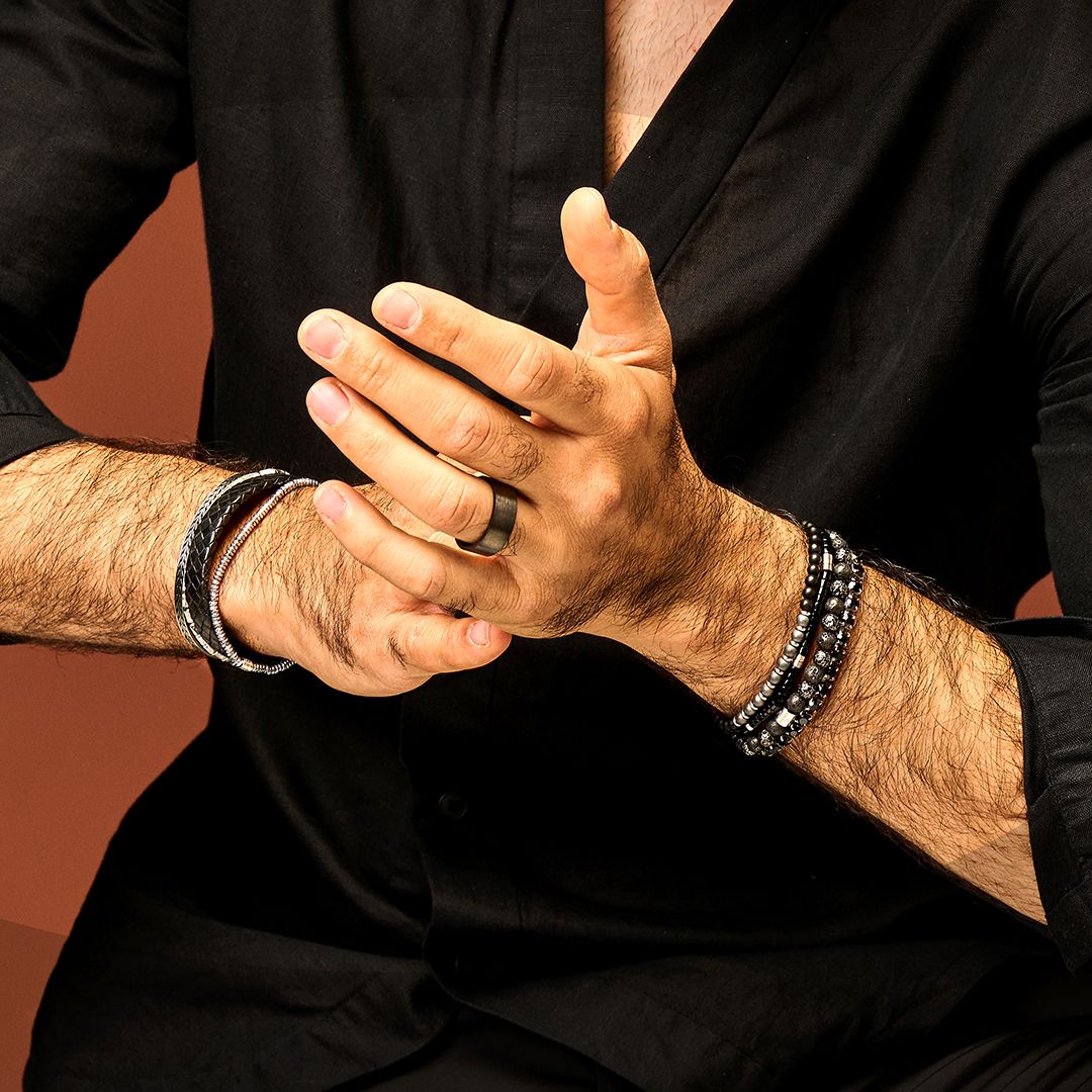 Frank 1987 Steel Vintage Look Tennis Bracelet 4cm 7FB-0653