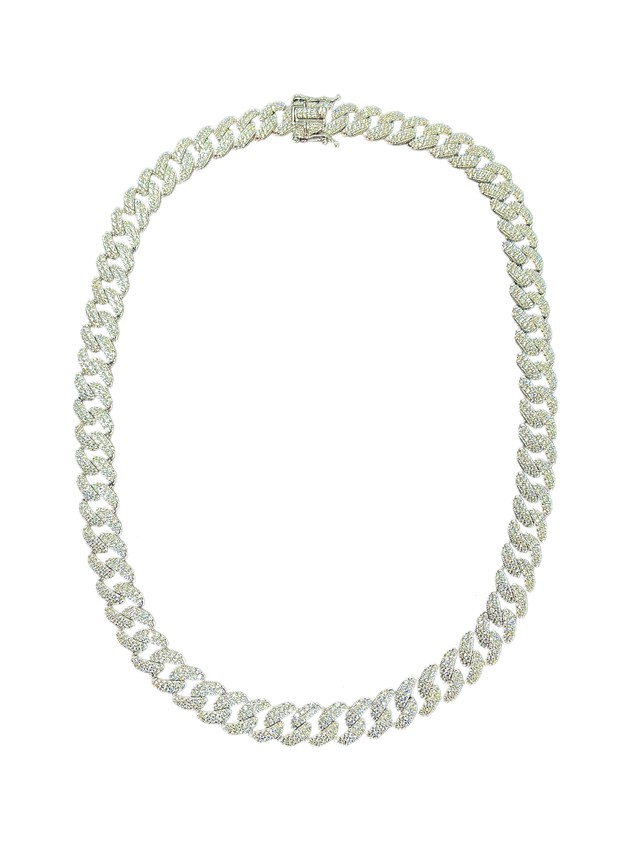 LM Jewelry Sterling Silver 10mm Cuban Chain 45cm 9123823