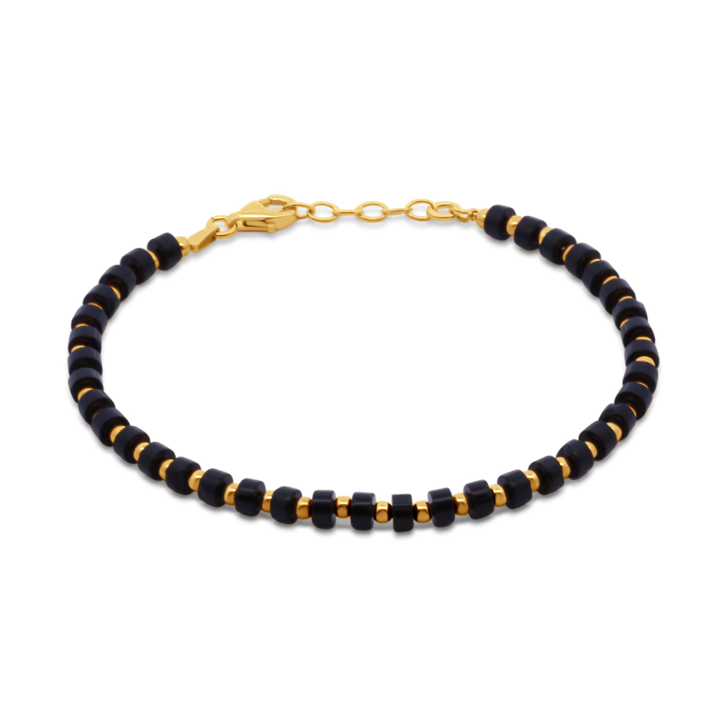 Garonne 14k Gold Plated Agate Bracelet 9NB-1364