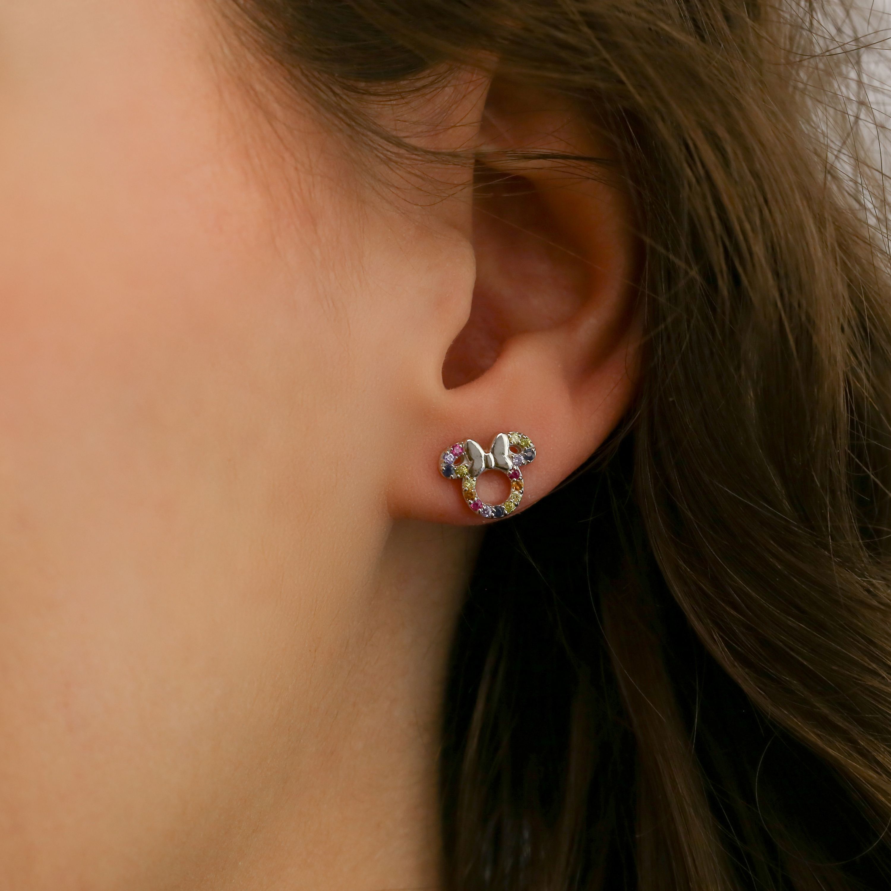 Disney Sterling Silver Multi Colour Minnie Mouse Earrings DIS018
