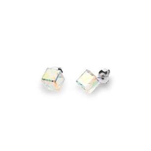 Spark Sterling Silver Man Made Crystals Earrings K48416AB 6mm