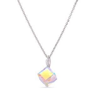 Spark Sterling Silver Man Made Crystals Necklace N48418AB