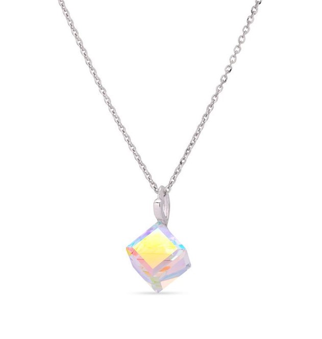 Spark Sterling Silver Man Made Crystals Necklace N48418AB