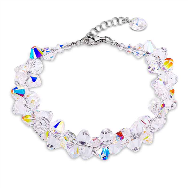 Spark Bicone Sterling Silver Man Made Crystals Bracelet BE63015301AB