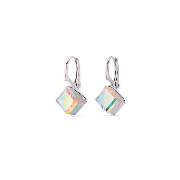 Spark Sterling Silver Man Made Crystals Earrings KA48418AB