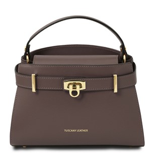 Tuscany Leather Maisy Handbag Small Dark Taupe TL142459