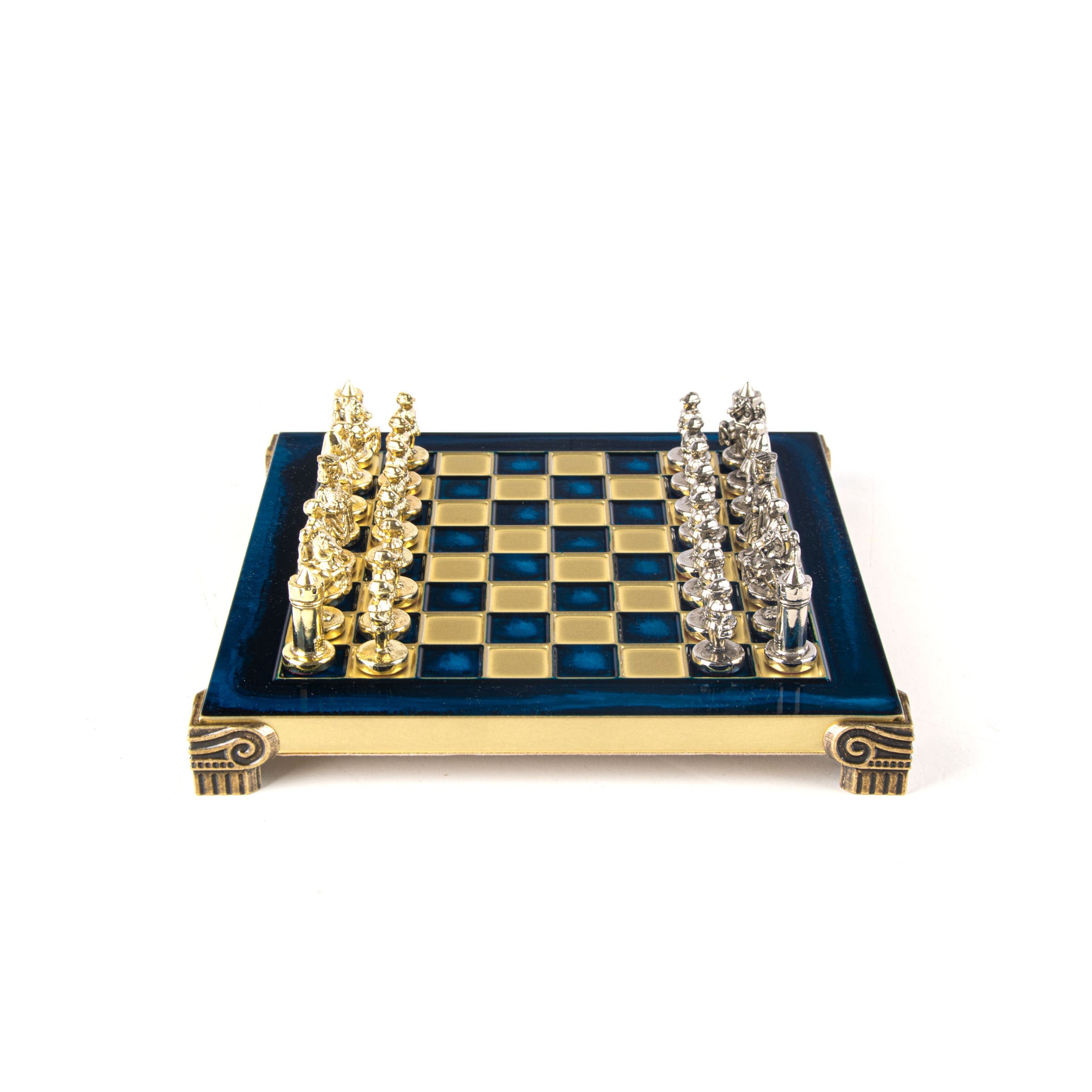 Byzantine Metal Chess Set Blue 20x20cm S1BLU